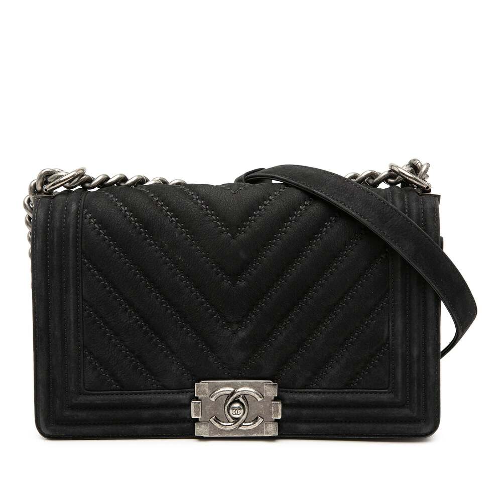 Chanel Boy Flap Bag Chevron Nubuck Old #246585C32B